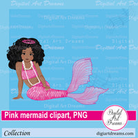 Black pink mermaid png