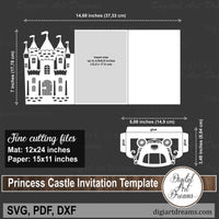 Princess-theme birthday invitation SVG