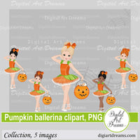 Pumpkin ballerina clipart