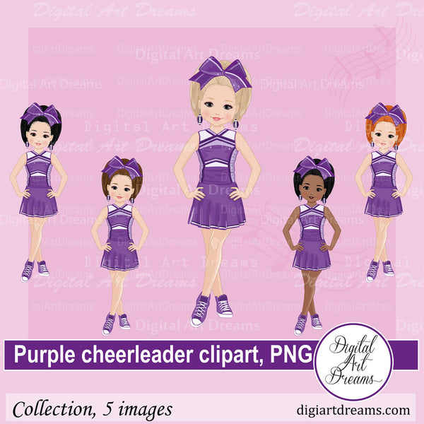 Purple cheerleader clipart