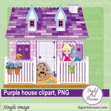 Purple house clipart
