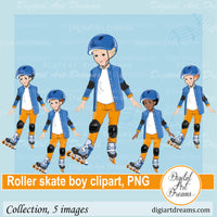 Roller skate boy clipart