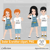 Brother and sister clipart