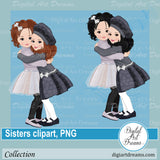 Two sisters clipart