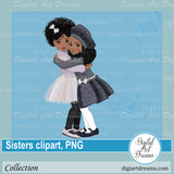 African American sisters clipart