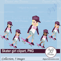 Skater clip art little girl png images