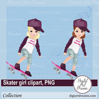 Skateboarding clipart girl png