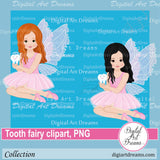 Cute tooth fairy clipart pink tutu and butterfly wings