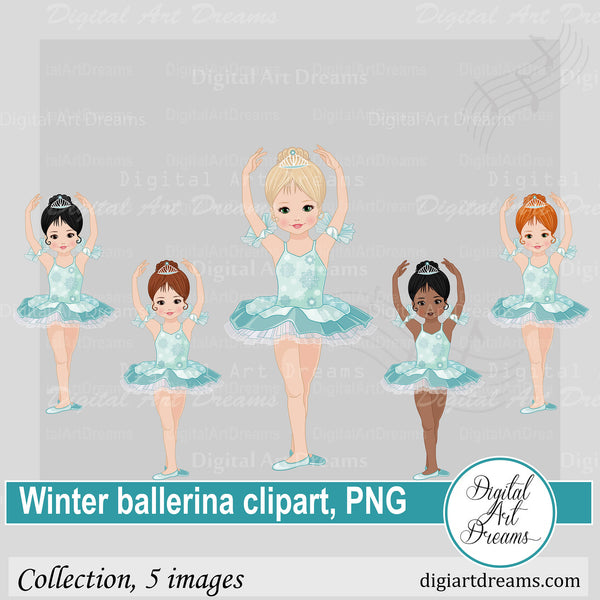 Winter ballerina clipart